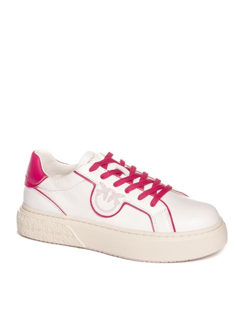 sneaker in pelle bianco/rosa PINKO | SS0003P016ZV5YOKO01-WHITE/PINK