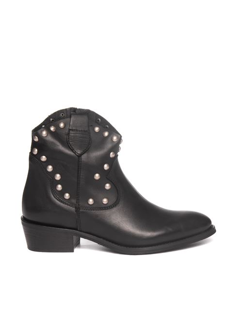 Black leather ankle boot UP44 | CP773VIT-NERO/ARG