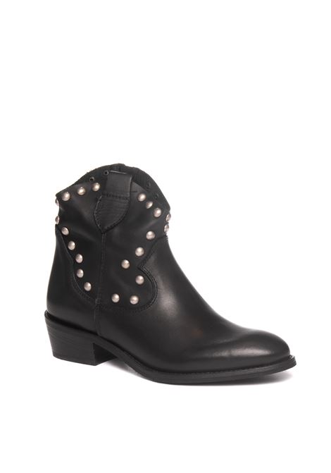 Black leather ankle boot UP44 | CP773VIT-NERO/ARG
