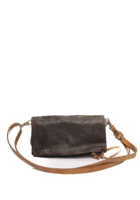Dark brown leather crossbody bag AS98 | 103001PELLE-FONDENTE