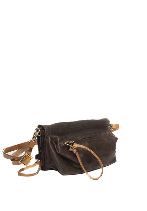 Dark brown leather crossbody bag AS98 | 103001PELLE-FONDENTE