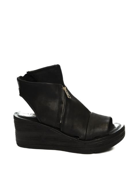 sandalo pelle nero AS98 | 528091PELLE-NERO