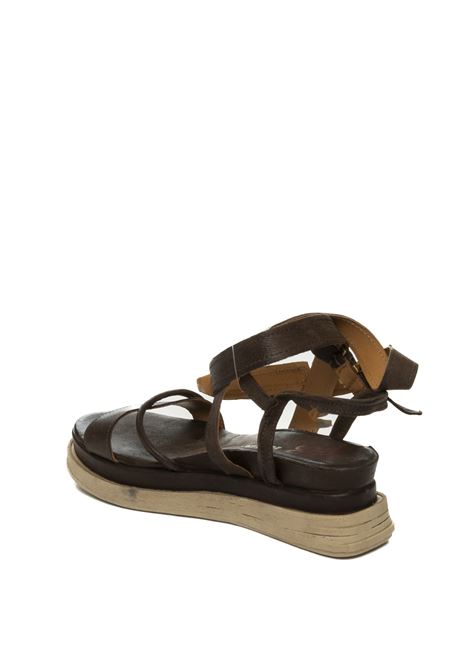 Sandalo pelle marrone AS98 | A15006PELLE-FONDENTE