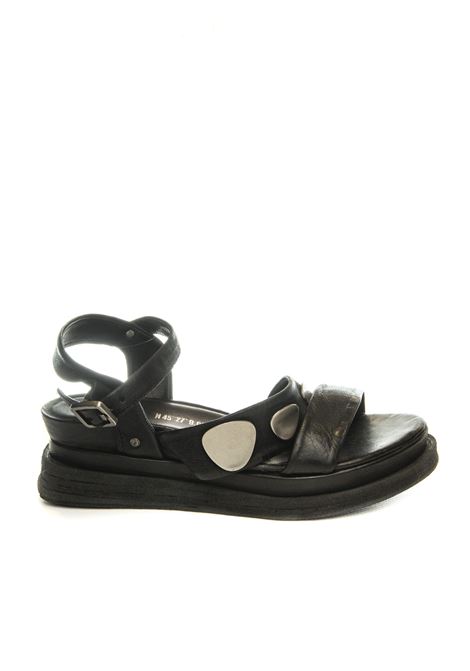 sandalo pelle nero AS98 | A15040PELLE-NERO