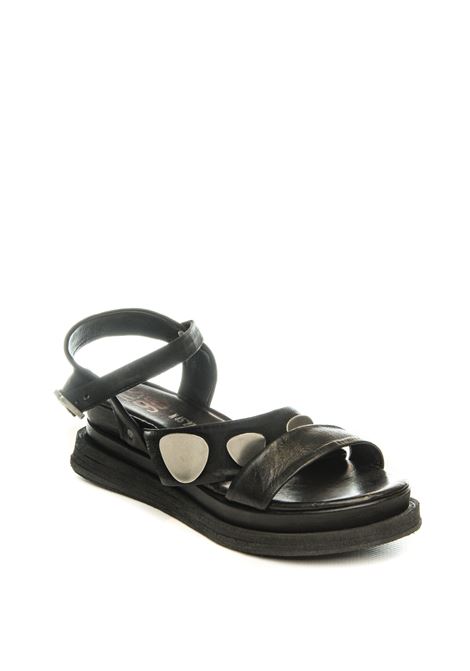 sandalo pelle nero AS98 | A15040PELLE-NERO