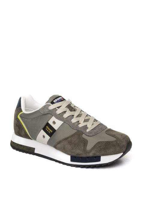 Sneaker queens militare BLAUER | QUEENS01NUBUK-MIL/GRY