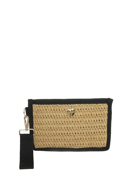 Pochette rafia nero HATYOU | BP0285PAGLIA-NERO