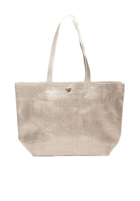 Shopping raffia argento HATYOU | BP0319LAMINATO-ARGENTO