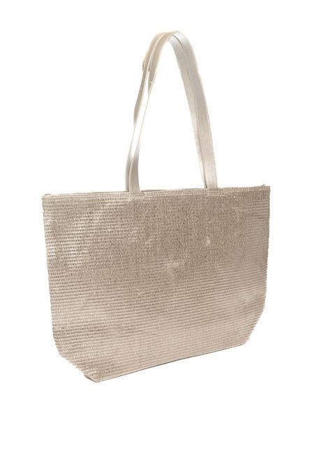 Shopping raffia argento HATYOU | BP0319LAMINATO-ARGENTO