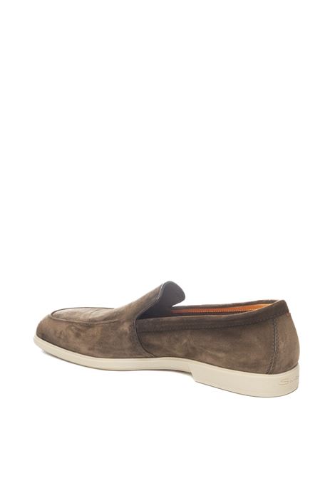 dark brown suede loafer SANTONI | 18829SUEDE-M21