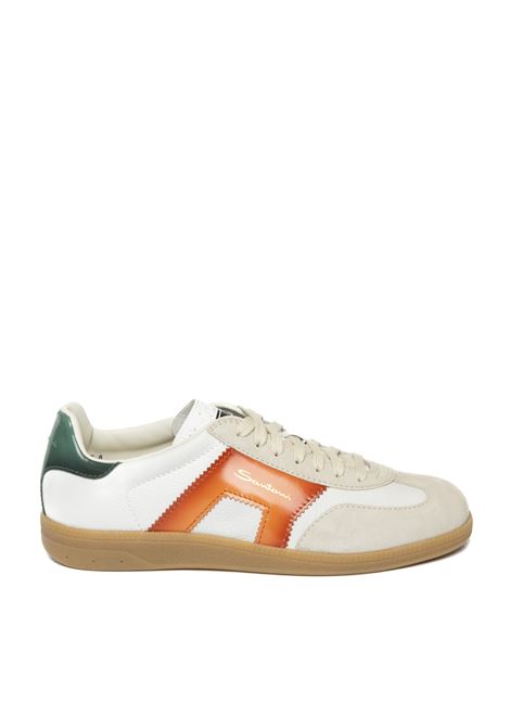 sneaker oly bianco/arancio SANTONI | 21965PELLE-I70