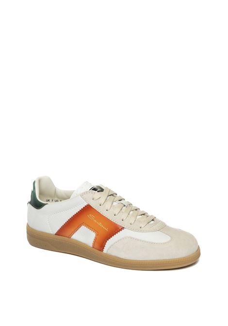 sneaker oly bianco/arancio SANTONI | 21965PELLE-I70