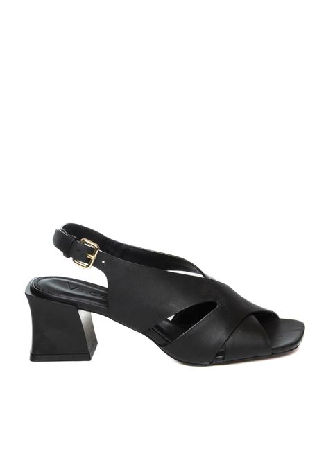 sandalo pelle nero VICENZA | 2450008DELFIT-NERO