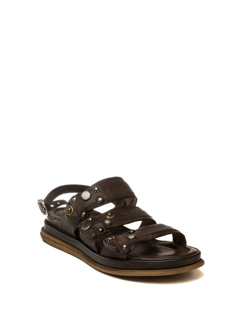 Sandalo pelle ebano AS98 | B60020PELLE-EBANO