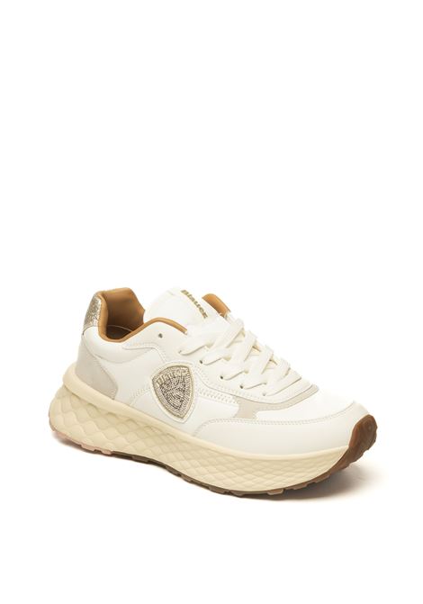 White/gold lynn sneaker BLAUER | LYNN01TESS-CREAM