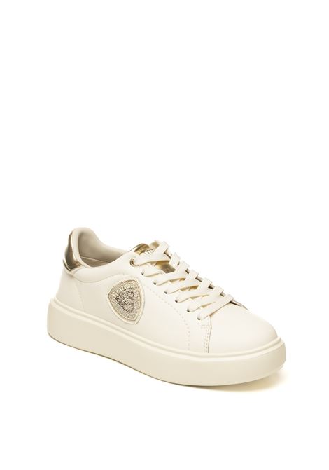 White/gold venus sneaker BLAUER | VENUS01PELLE-CRE/PLAT