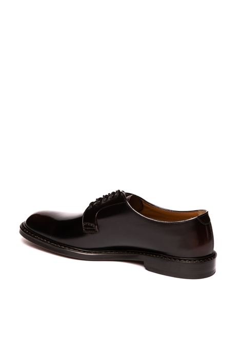 Dark brown brushed derby lace-up DOUCAL'S | 1385HORSE-EBANO