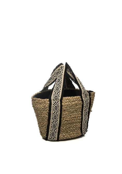 natural/black handbags HATYOU | BP0341TESSUTO-NATURALE