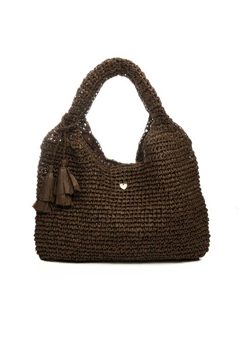 brown paper shoulder bag HATYOU | BP0353CARTA-MARRONE