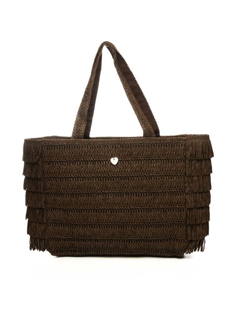 brown paper shoulder bag HATYOU | BP0364CARTA-MARRONE