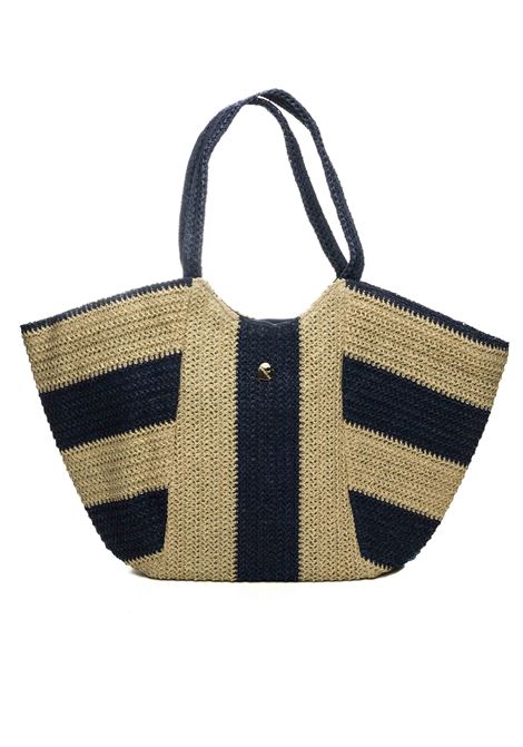 blue/natural paper shoulder bag HATYOU | BP0371CARTA-BLU