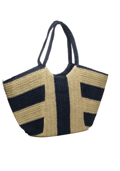 blue/natural paper shoulder bag HATYOU | BP0371CARTA-BLU