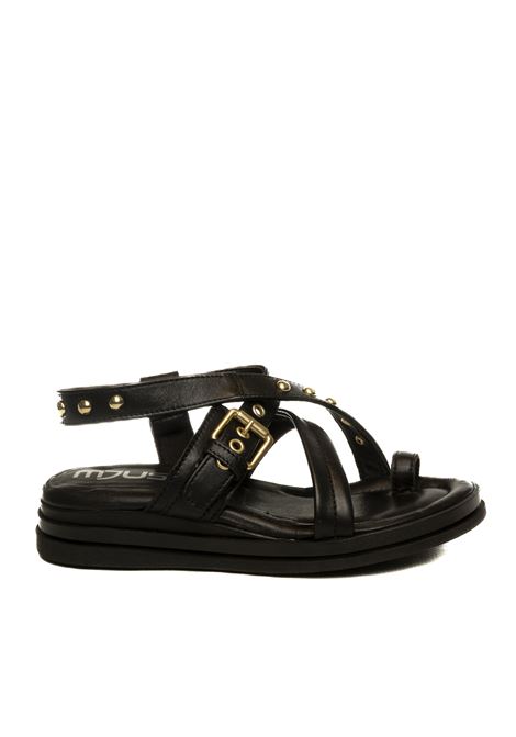 Black buckle studded sandal MJUS | N14004PELLE-6002