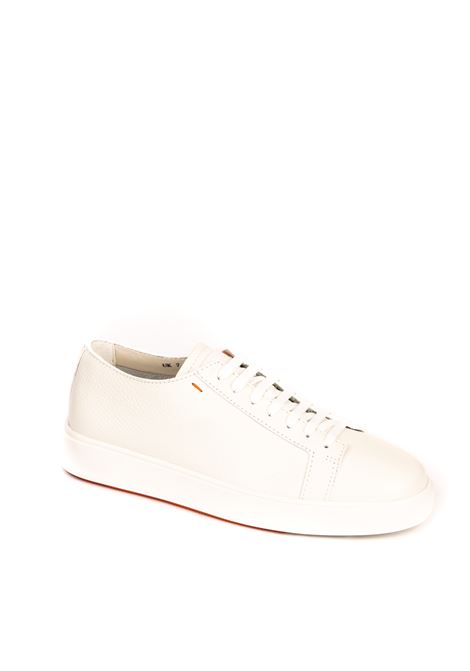 white leather sneaker SANTONI | 21430WHITE-148