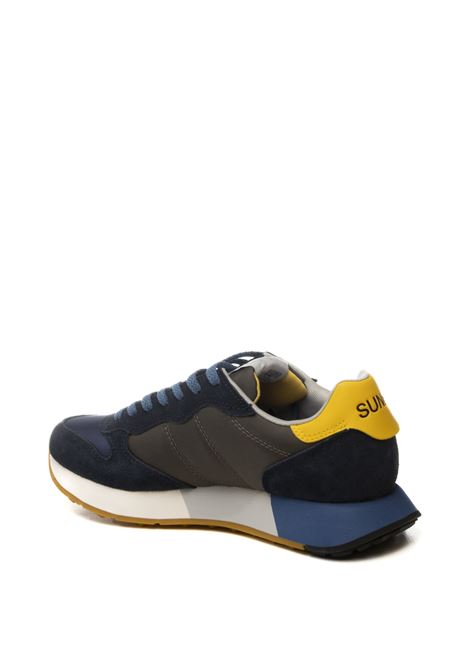 Sneakers Basse SUN68 Z35104 Uomo - Tessuto/Camoscio Nero, Allacciatura, Primavera/Estate, Taglia 42