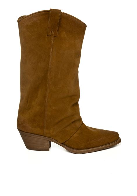 Tan suede texan boots UP44 | DX909INGR-CUOIO