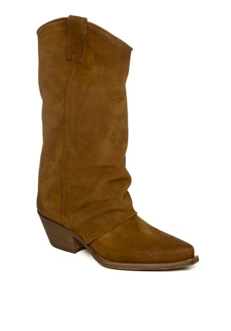 Tan suede texan boots UP44 | DX909INGR-CUOIO