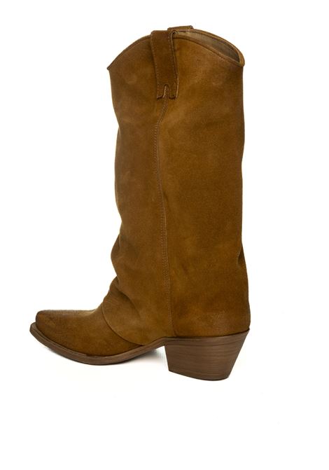 Tan suede texan boots UP44 | DX909INGR-CUOIO