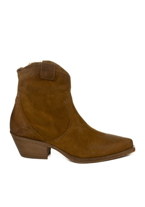 Brown suede texan boot UP44 | DX380INGR-CUOIO