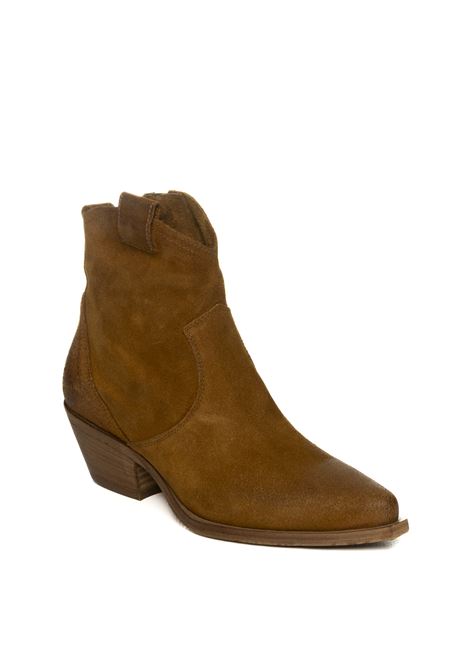 Brown suede texan boot UP44 | DX380INGR-CUOIO