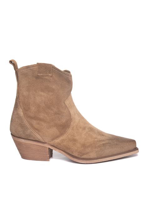 Beige velour ankle boot UP44 | DX380INGR-TORTORA