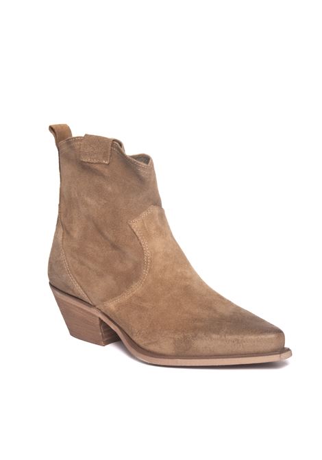 Beige velour ankle boot UP44 | DX380INGR-TORTORA