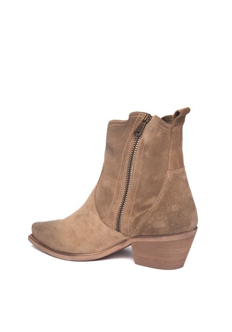 Beige velour ankle boot UP44 | DX380INGR-TORTORA